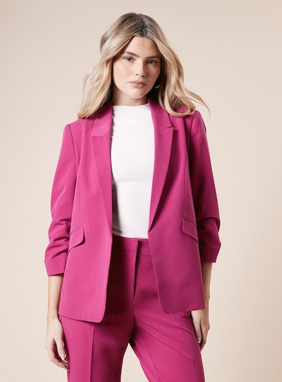 Dorothy Perkins Ruched Sleeve Blazer Fuchsia
