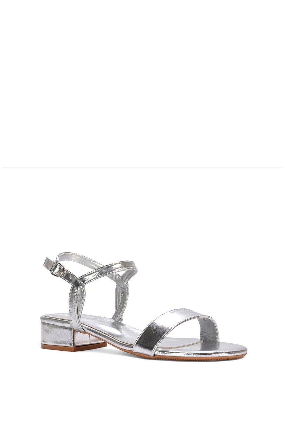 XY London 'Moana Low Bock Heel Round Toe Sandals With Buckle Fastening image 2