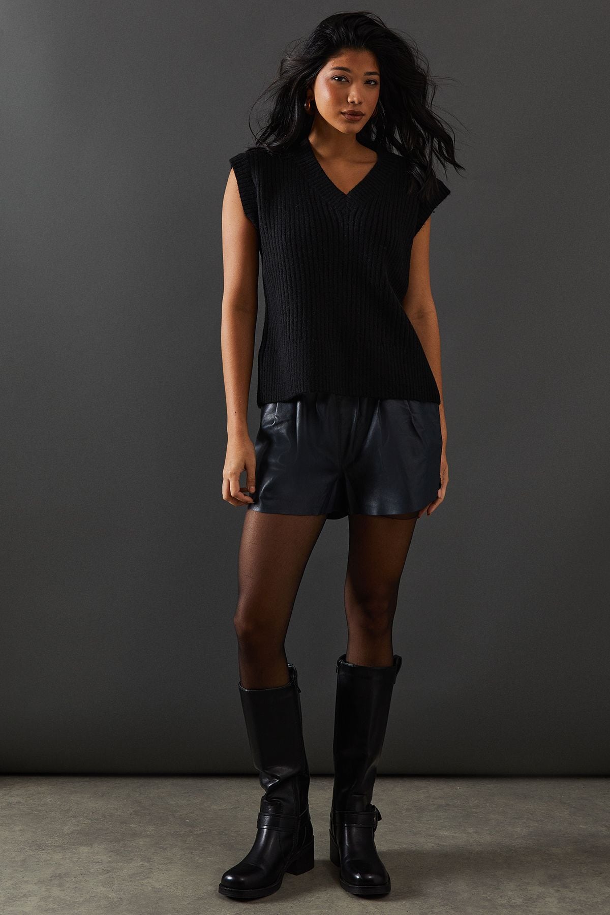 Warehouse V Neck Knitted Vest Black image 2