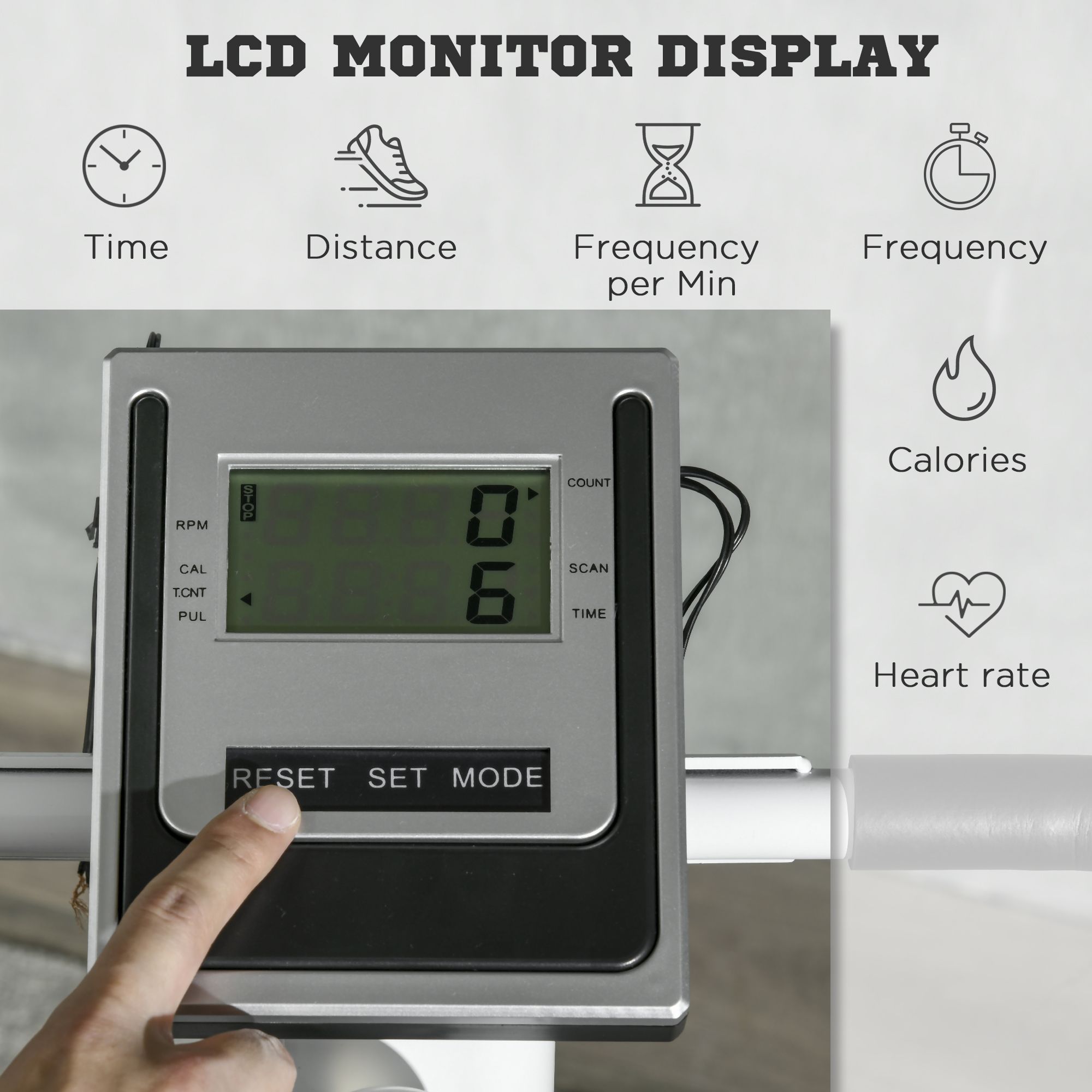 SPORTNOW Stepper Machine with 12-Level Hydraulic Resistance, LCD Monitor image 6