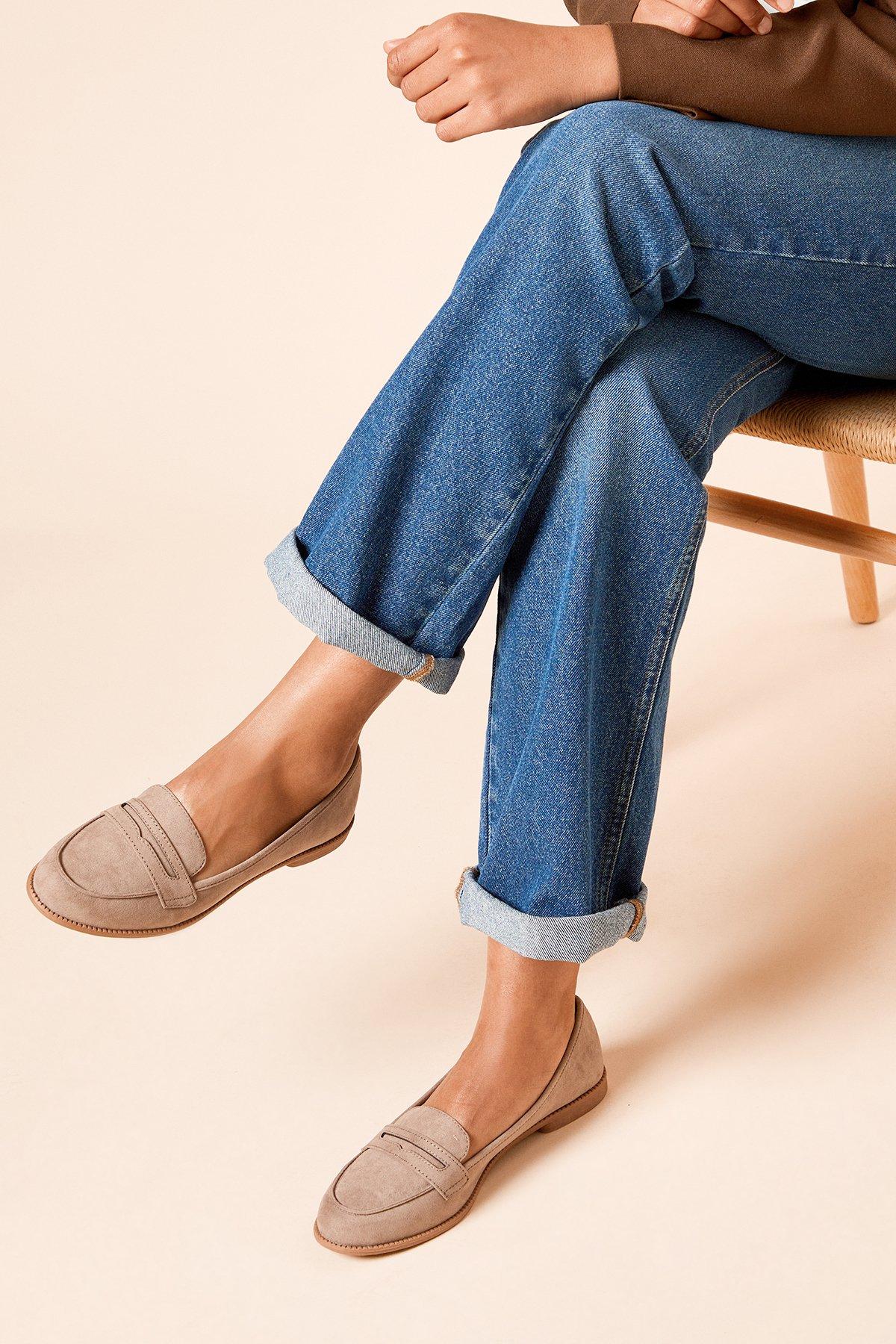 Dorothy Perkins (S) Lara Penny Loafers Taupe image 1