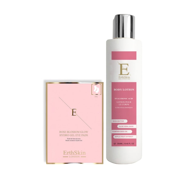 Erth Skin London Hydra Collagen Body Lotion 250ml + Rose Glow Eye Pads