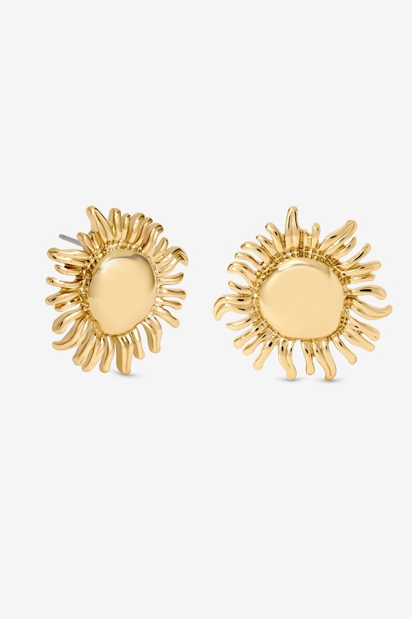 Mood Gold Plated Sun Stud Earrings
