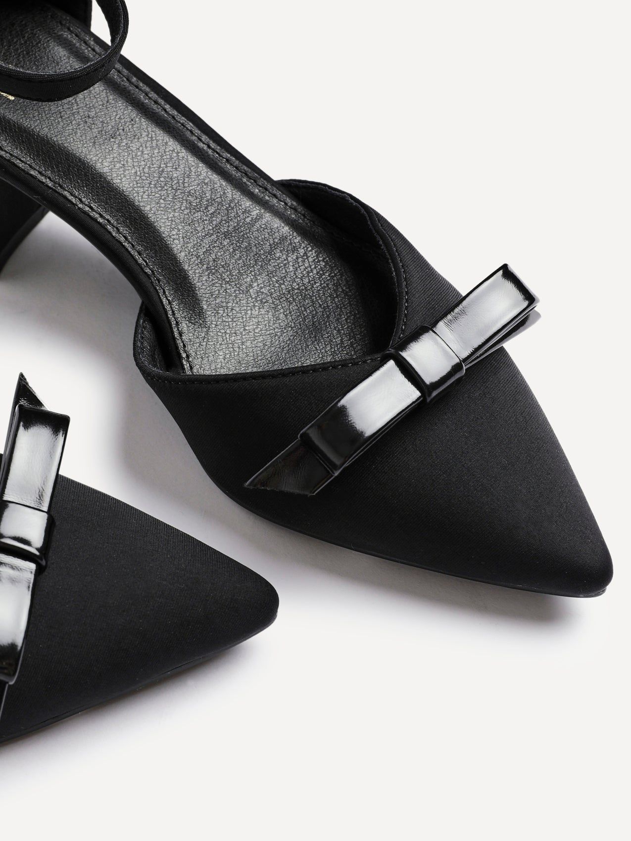 Linzi Orla Black Scuba Low Block Court Heel image 5