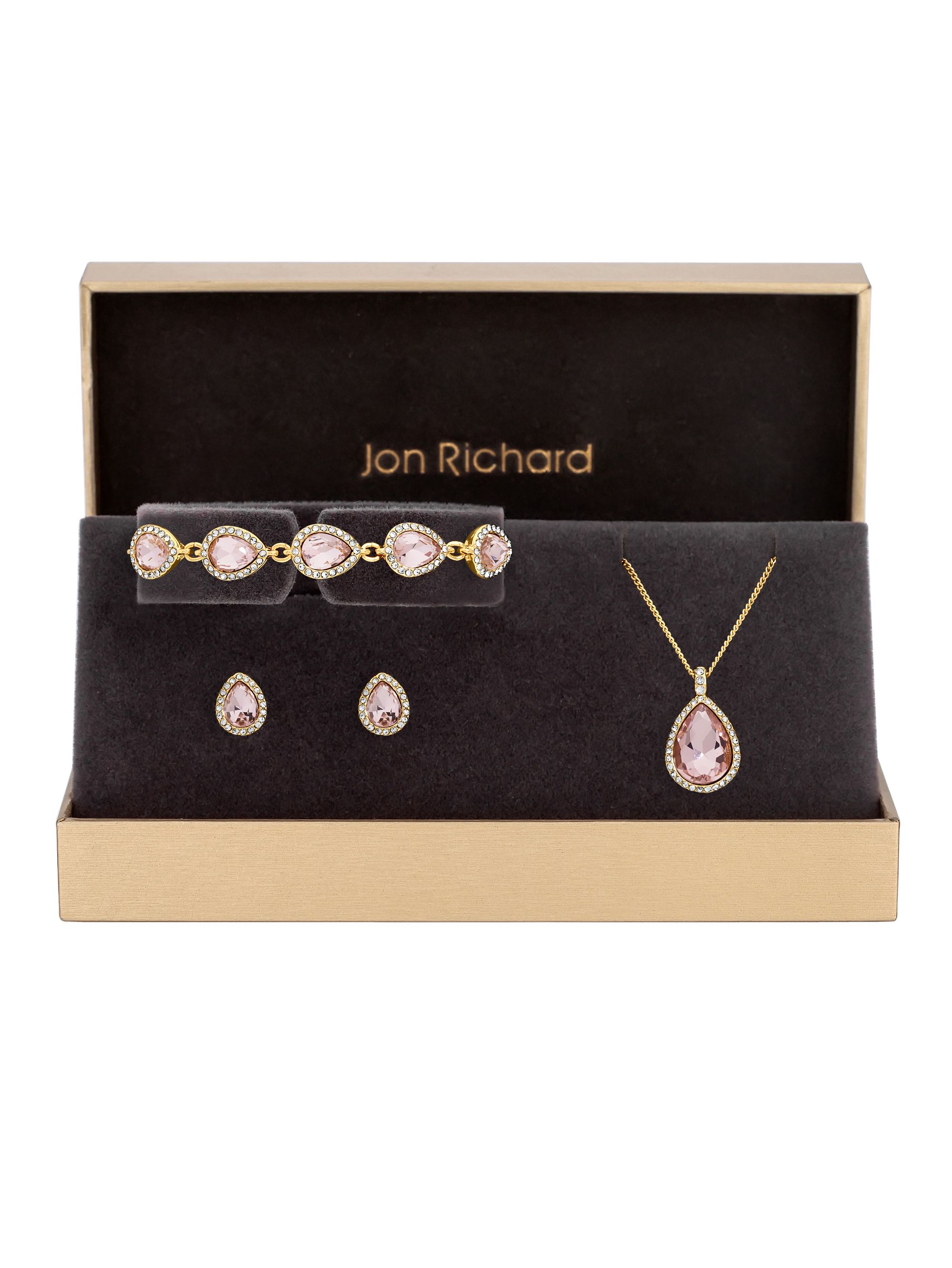 Jon Richard Silver Plated and Aqua Pear Drop Trio Set - Gift Box image 1