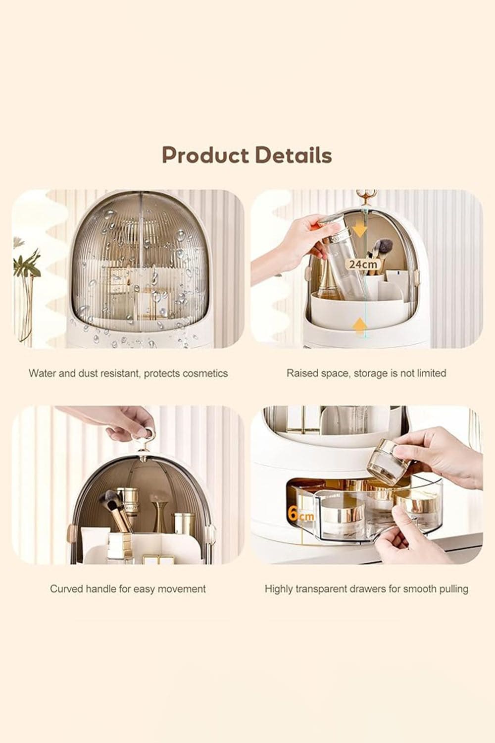 SHEONLY Freestanding Large Rotating Makeup Organizer Storage Box image 3
