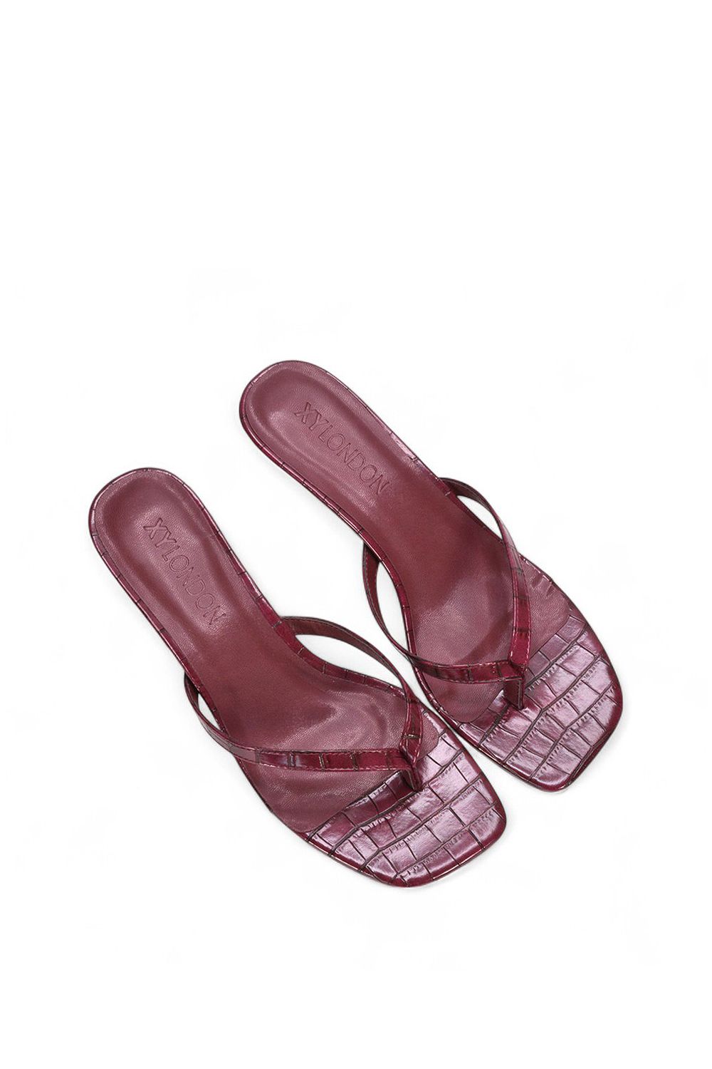 XY London 'Jane' Toe Post Low Kitten Heel Mule Sandal Shoes image 6