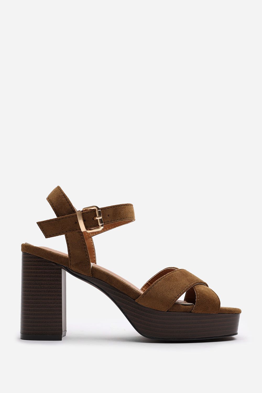 Where's That From 'Yvette' Wide Fit Suede Cross Over Platform Sandals With Buckle Strap image 2