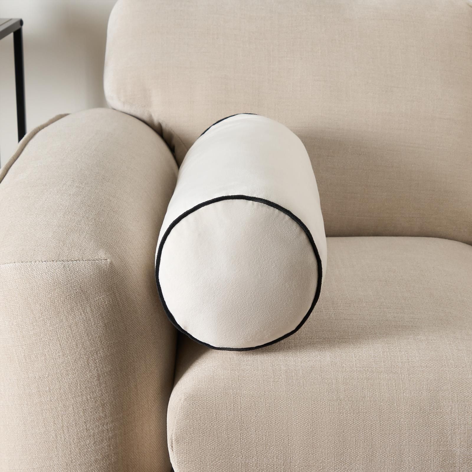 OHS Bolster Cushion Matte Velvet Filled Bedroom Sofa Plump Decorative Scatter Pillow image 2