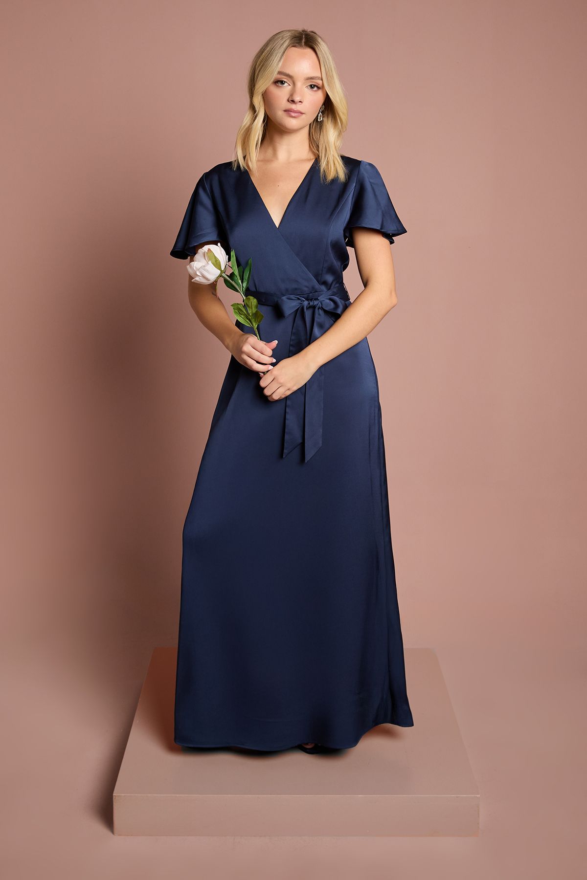 Coast Teen Coast Angel Sleeve Bridesmaid Dress Navy image 1