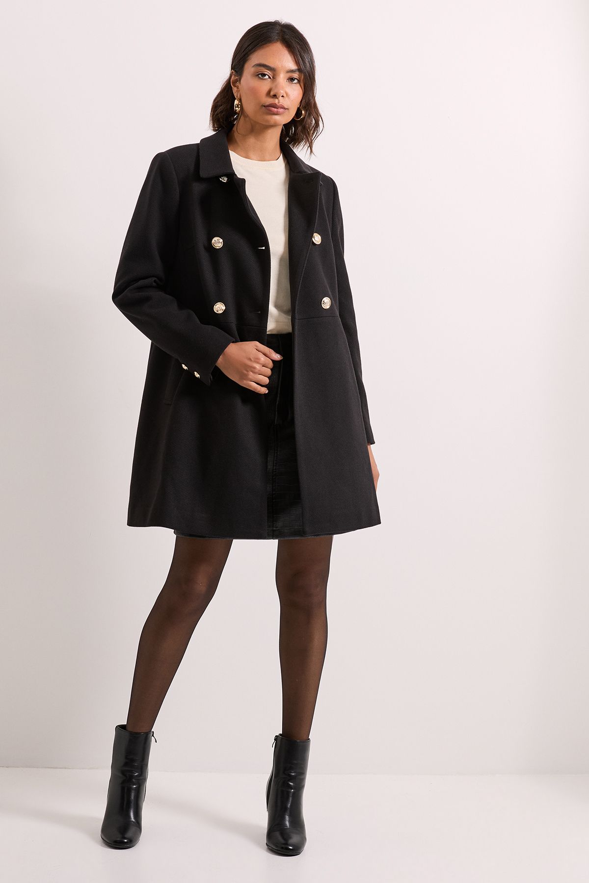 Dorothy Perkins Dolly Coat Black image 2