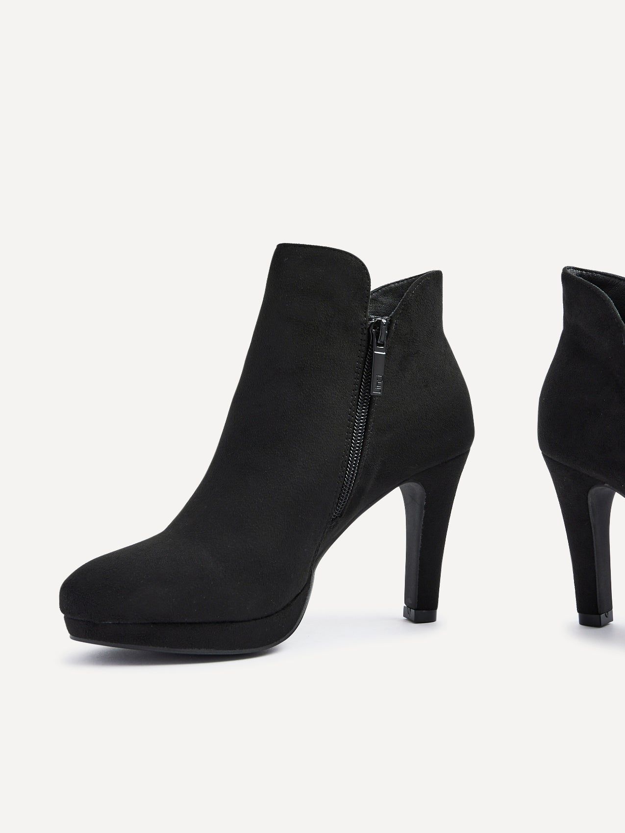 Linzi Layara Black Faux Suede Small Platform Ankle Boot image 5