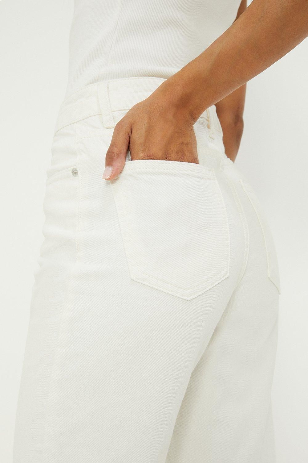 Dorothy Perkins Straight Leg Jeans Ecru image 2