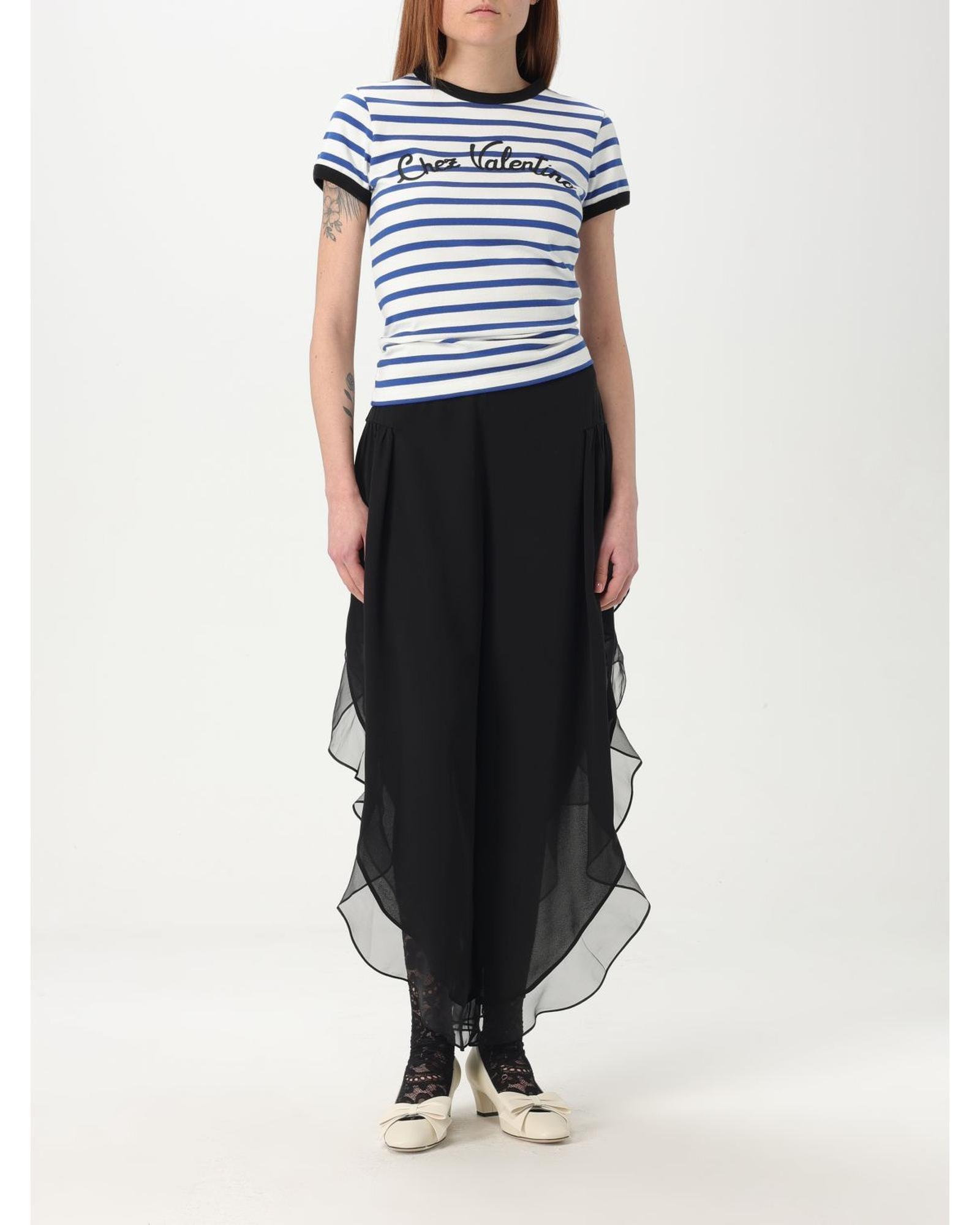 Valentino Ruffled Culottes Wide Leg Pants Wo - Black image 2