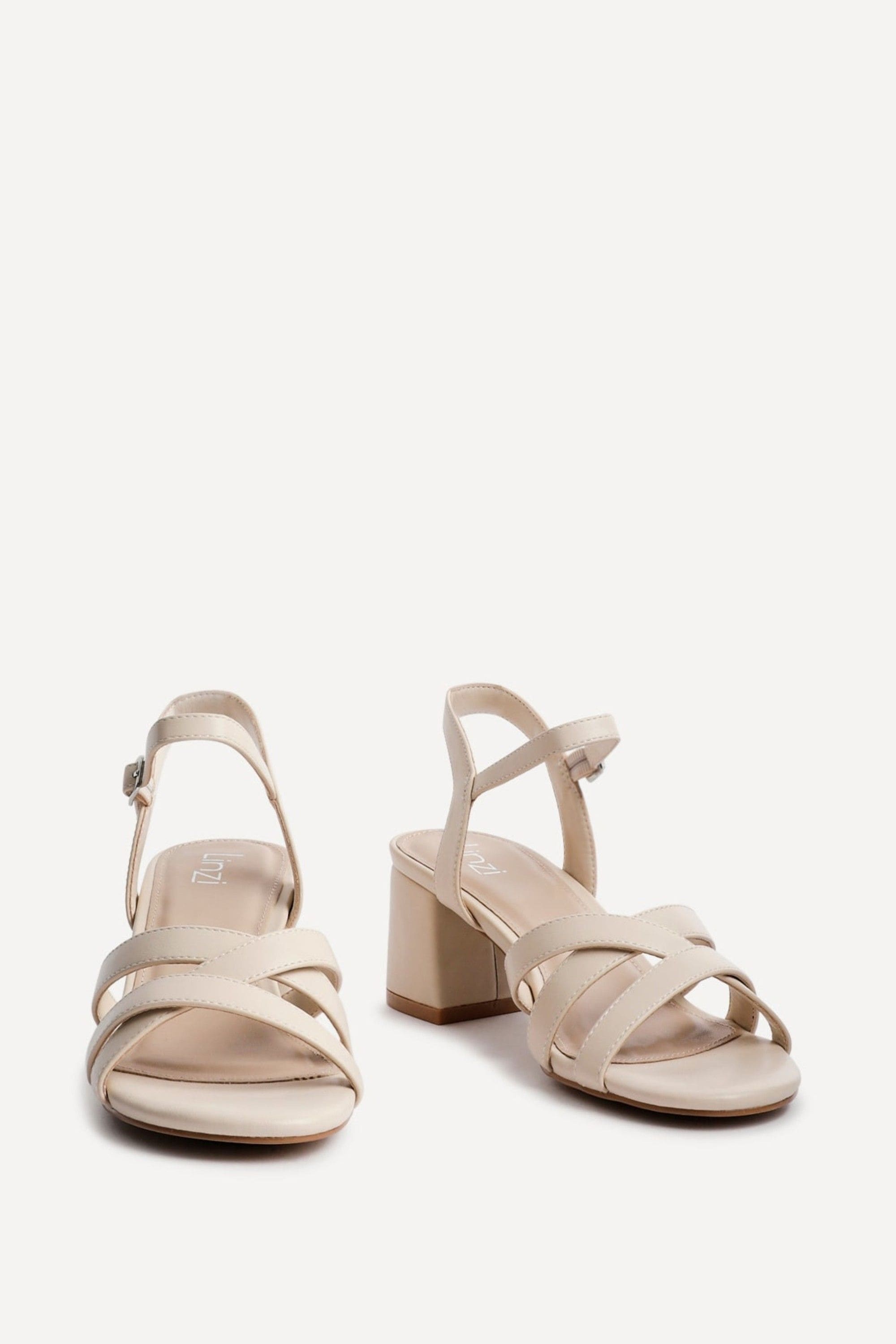 Linzi Flair Nude Faux Leather Heeled Sandals image 3