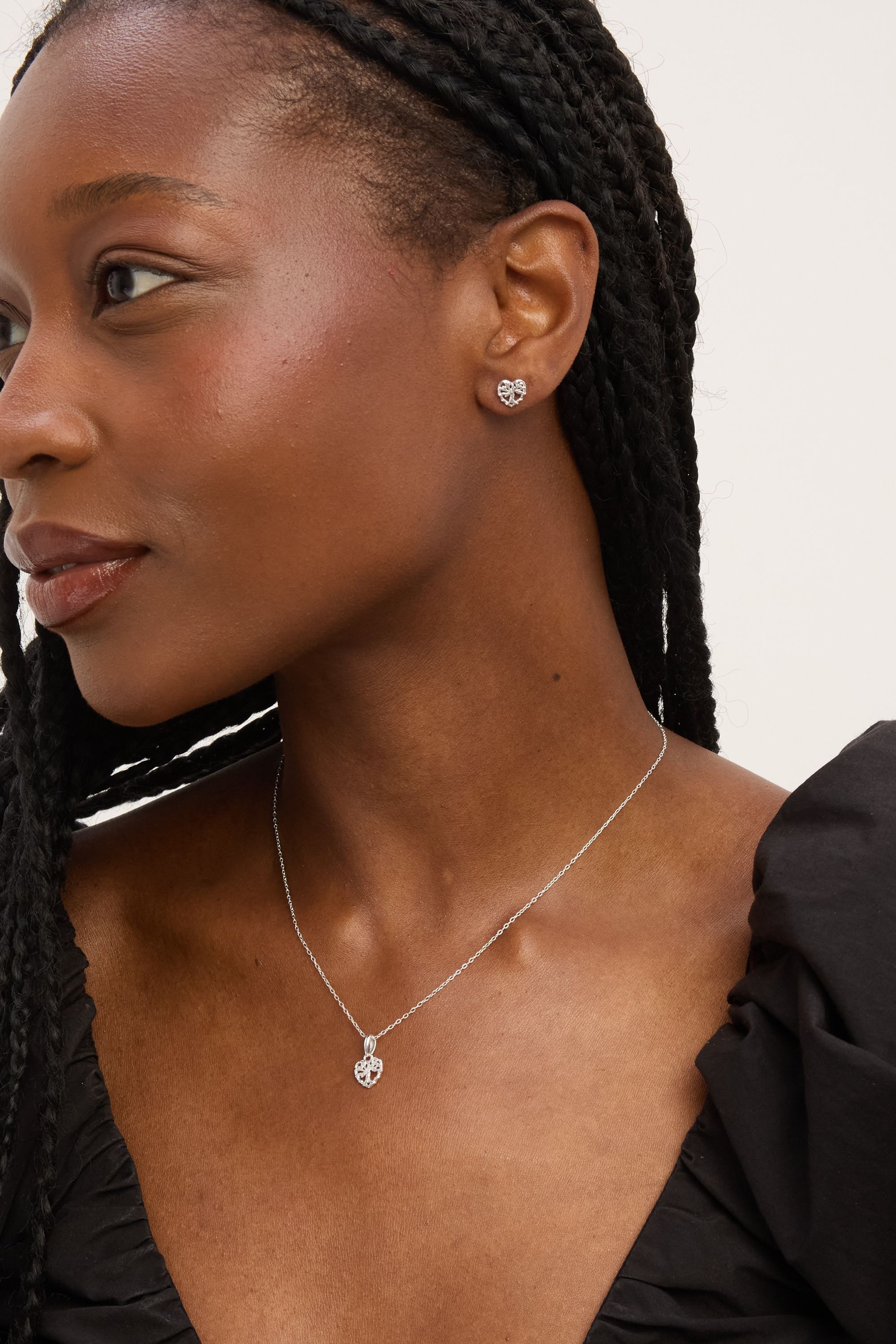 Simply Silver Sterling Silver 925 Polished Tree of Love Set - Gift Boxed image 4