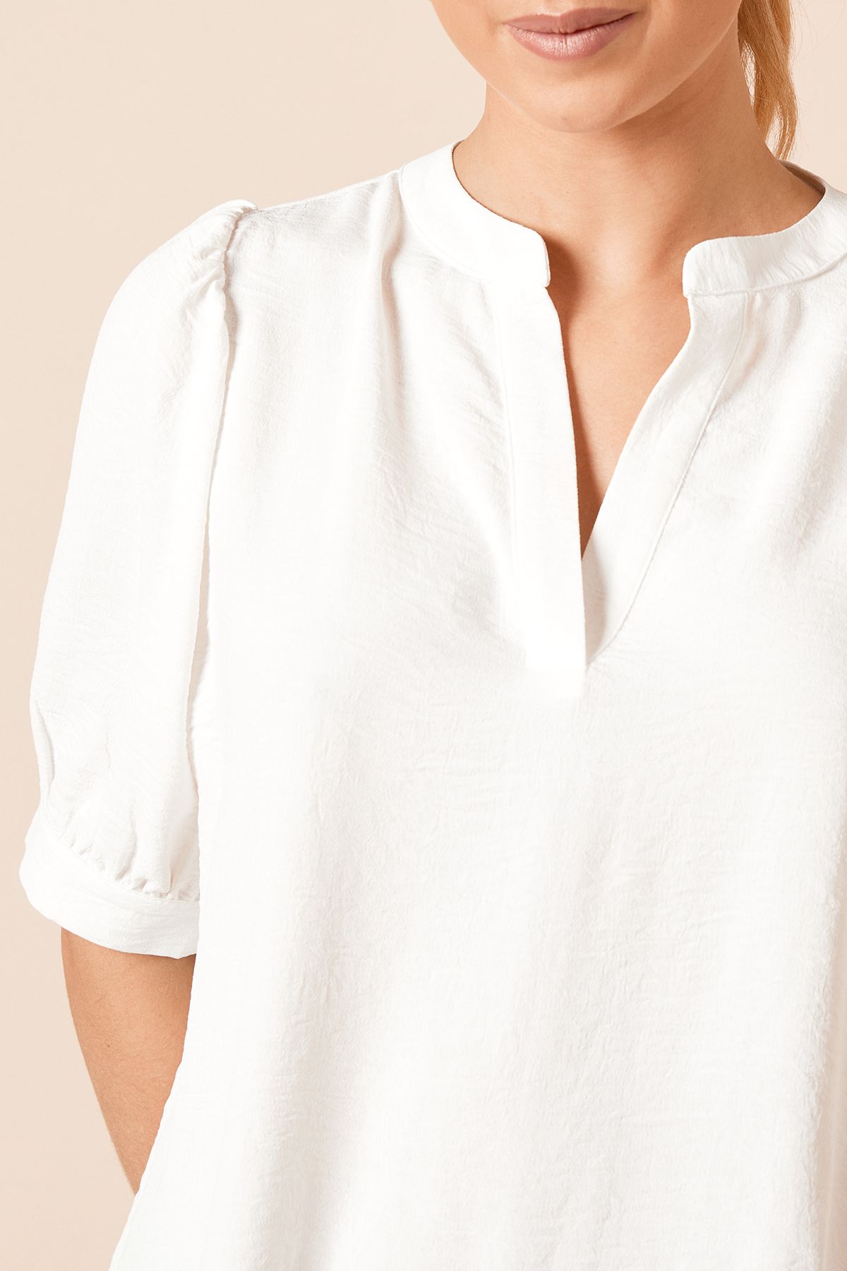 Dorothy Perkins Puff Sleeve Overhead Shirt Ivory image 5