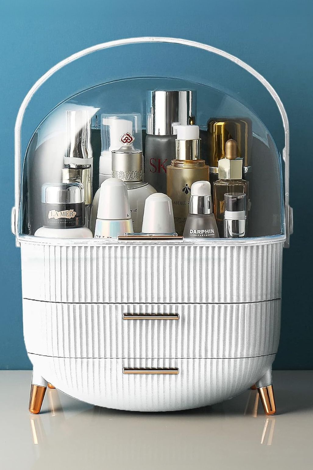 Neo Three Layer Cosmetic Makeup Storage Organiser Skincare Display Box Case With Portable Handle image 1