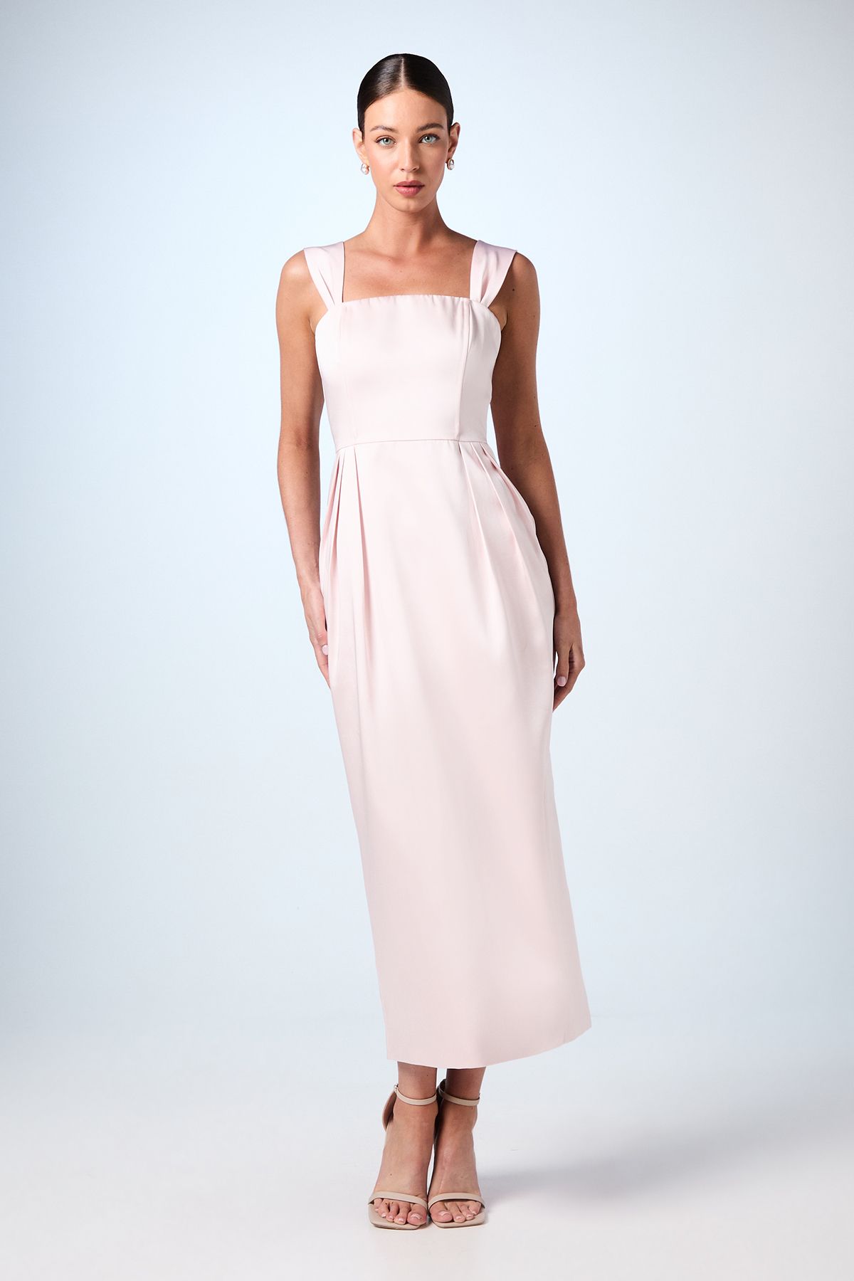 Coast Corset Satin Column Midi Bridesmaid Dress Blush image 1