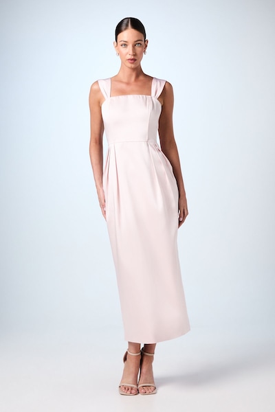 Coast Corset Satin Column Midi Bridesmaid Dress Blush