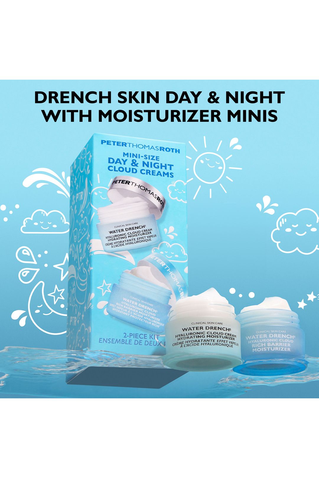 Peter Thomas Roth Holiday Kit - Waterdrench Mini Day & Night Cloud Creams 40ml Gift Set Multi image 2
