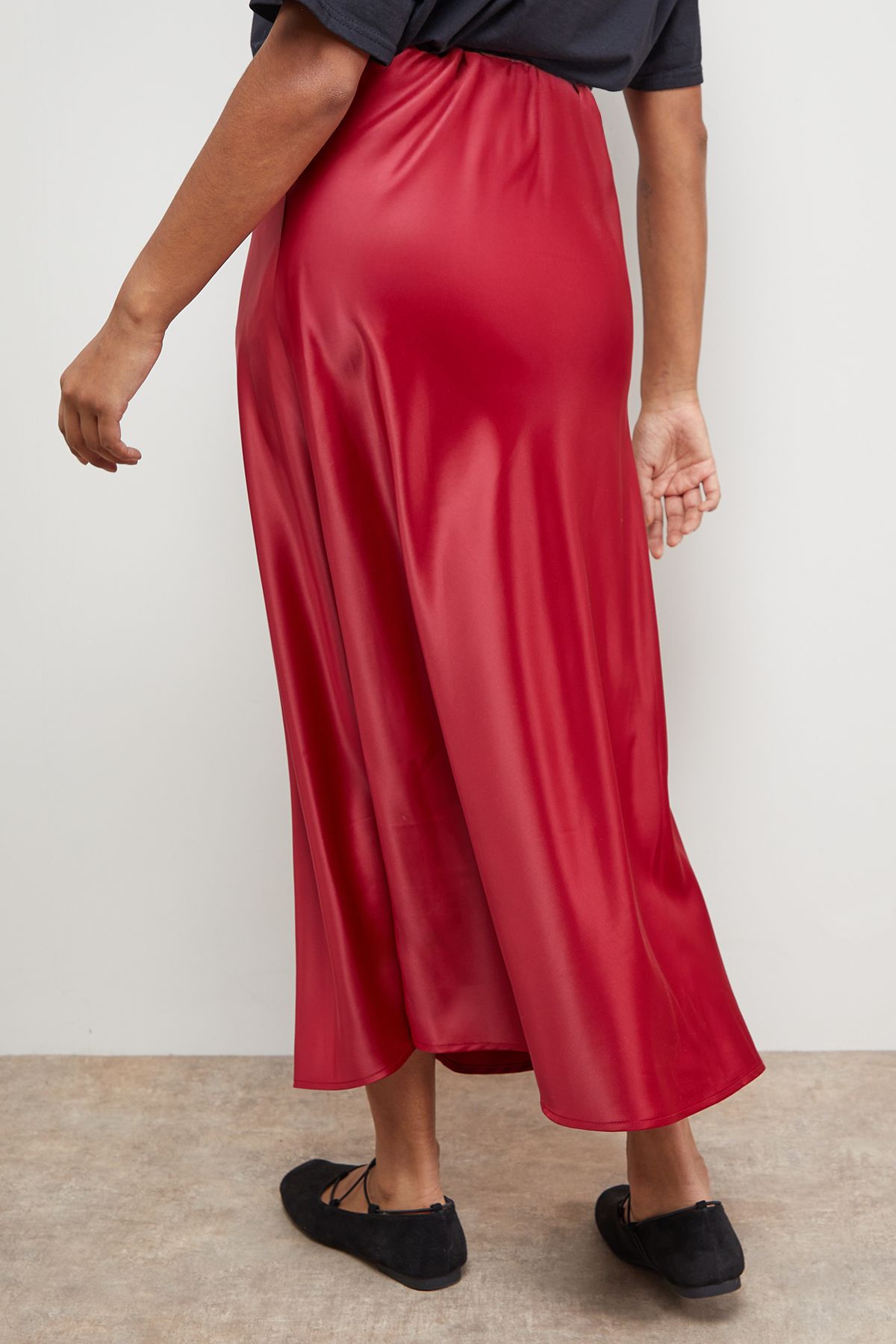 Oasis Midi Slip Skirt Red image 3
