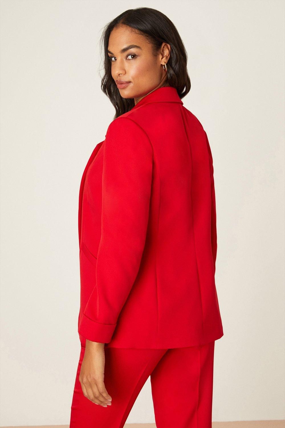 Dorothy Perkins Turnback Cuff Blazer Red image 3