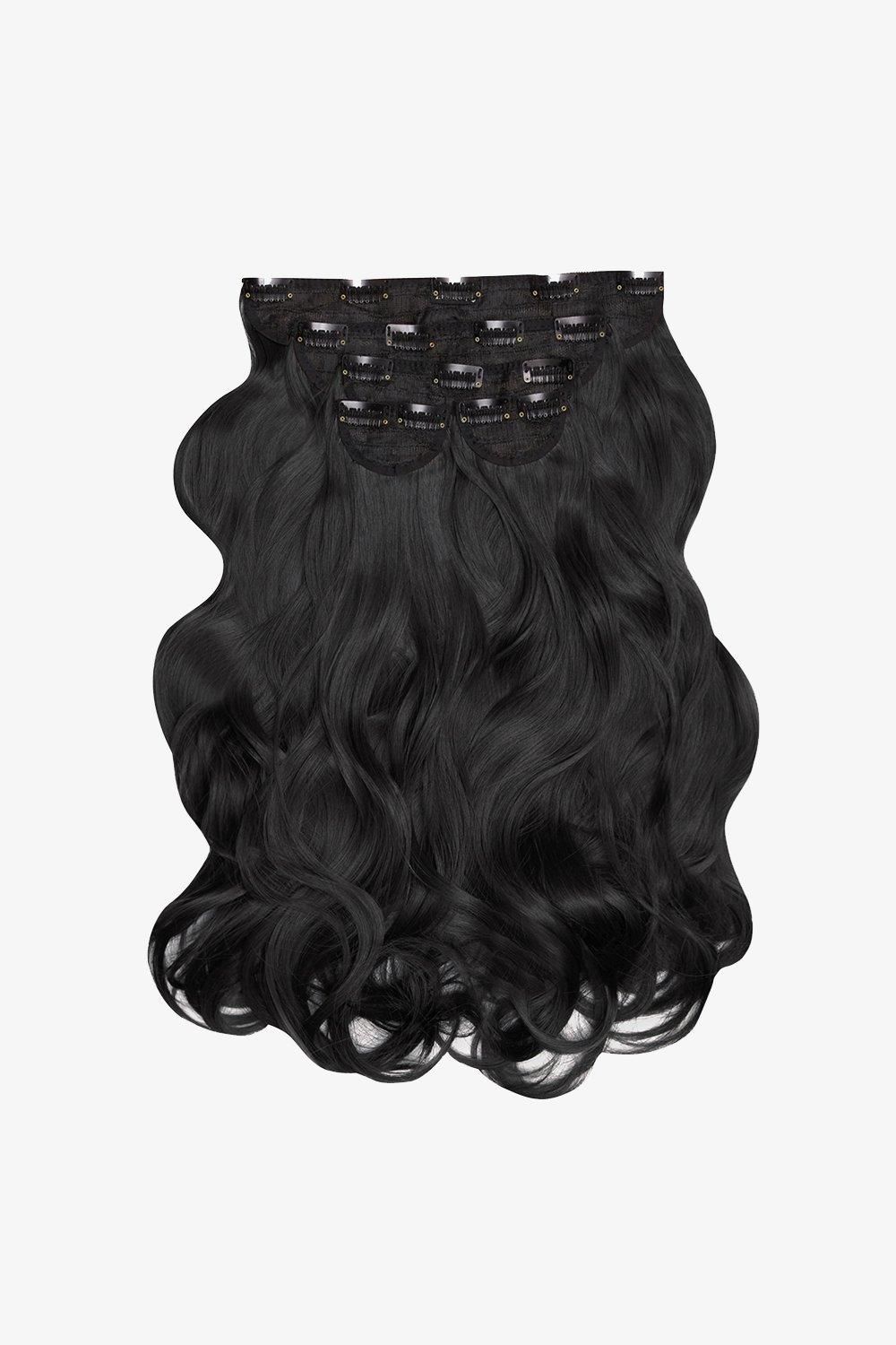 Lullabellz Super Thick 22" 5 Piece Natural Wavy Clip In Extensions Natural Black image 1