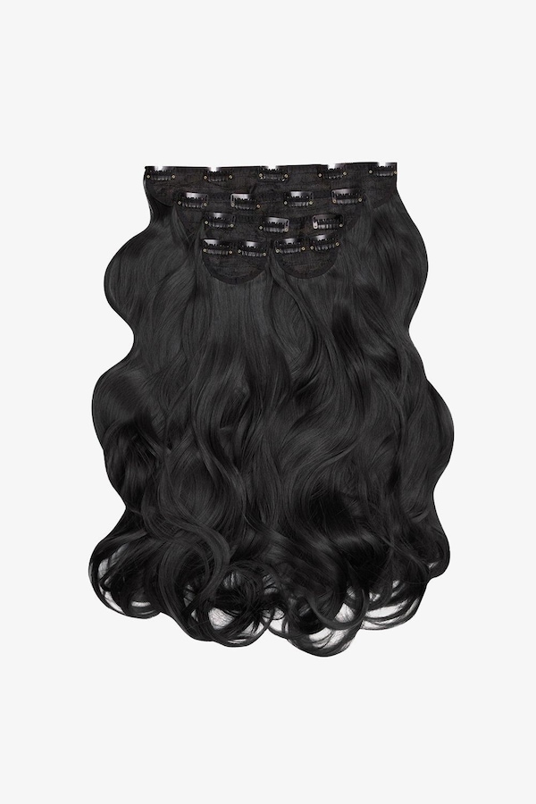 Lullabellz Super Thick 22" 5 Piece Natural Wavy Clip In Extensions Natural Black