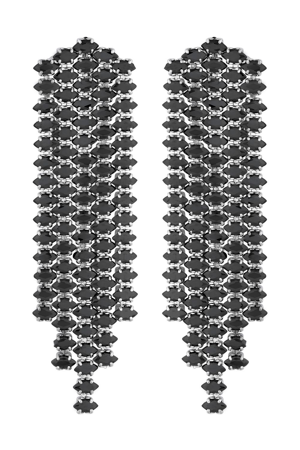 Jon Richard Rhodium Plated Cubic Zirconia Jet Chandelier Earrings image 3