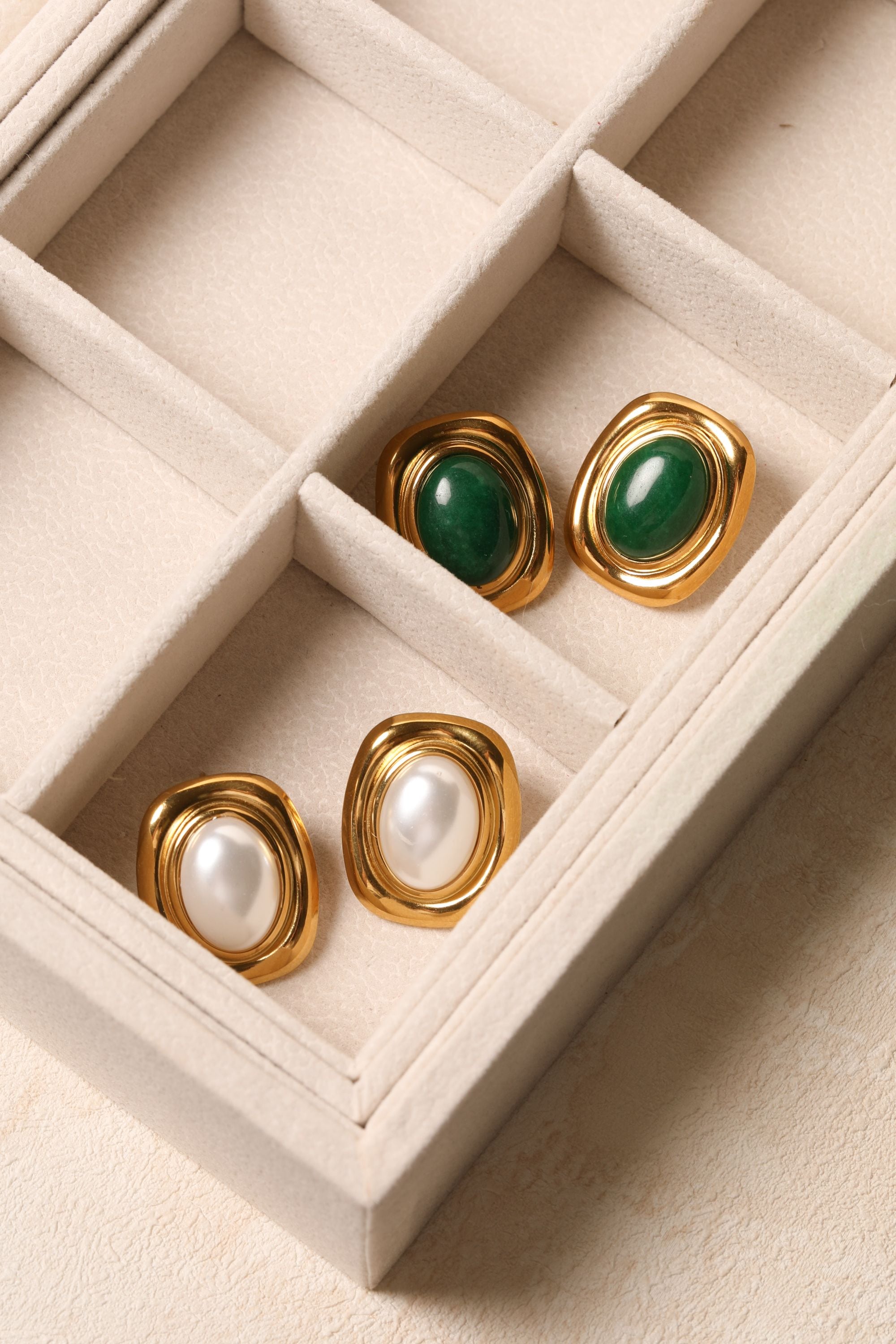 Jon Richard Gold Plated And Green Statement Earrings image 5