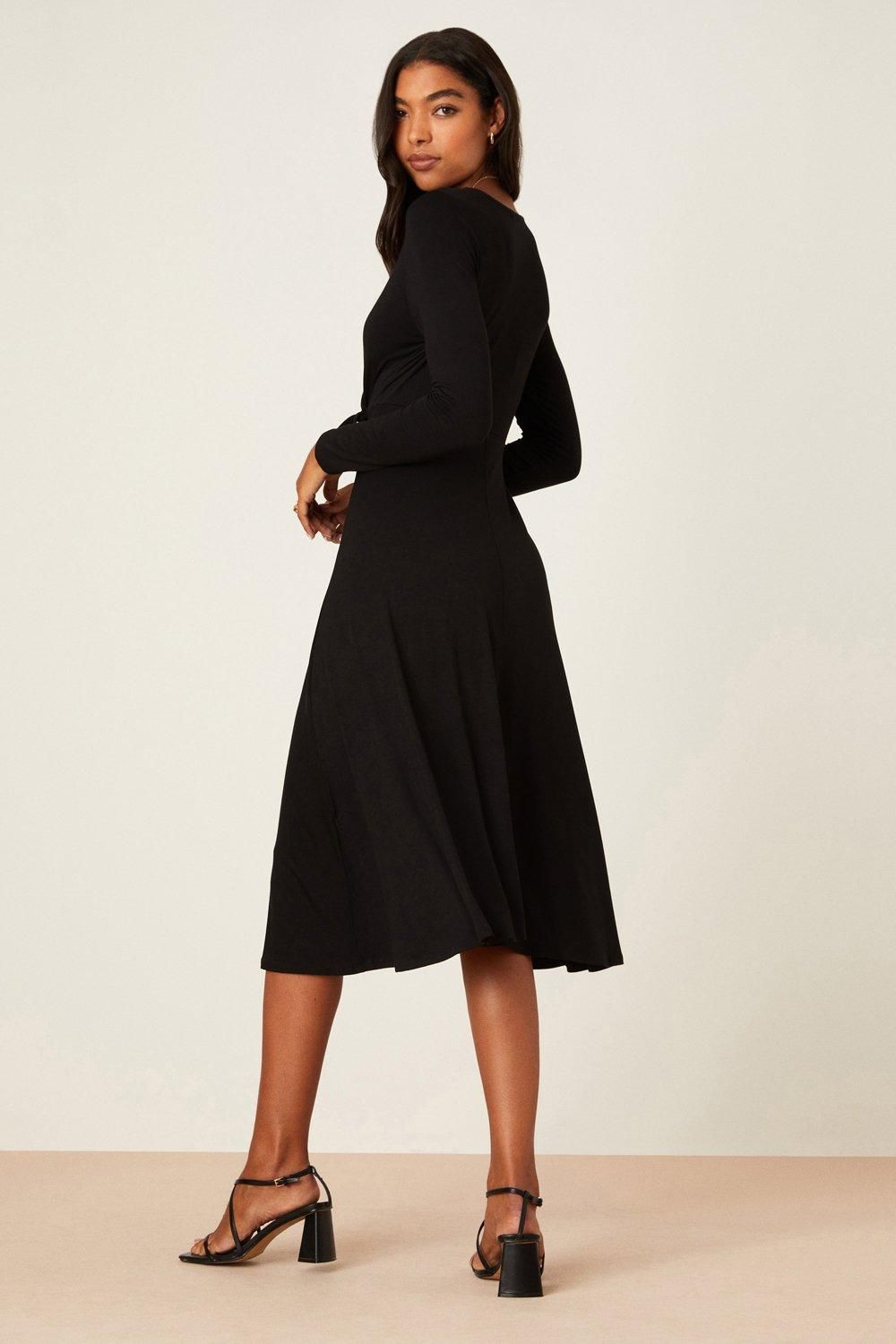 Dorothy Perkins Wrap Midi Dress Black image 3