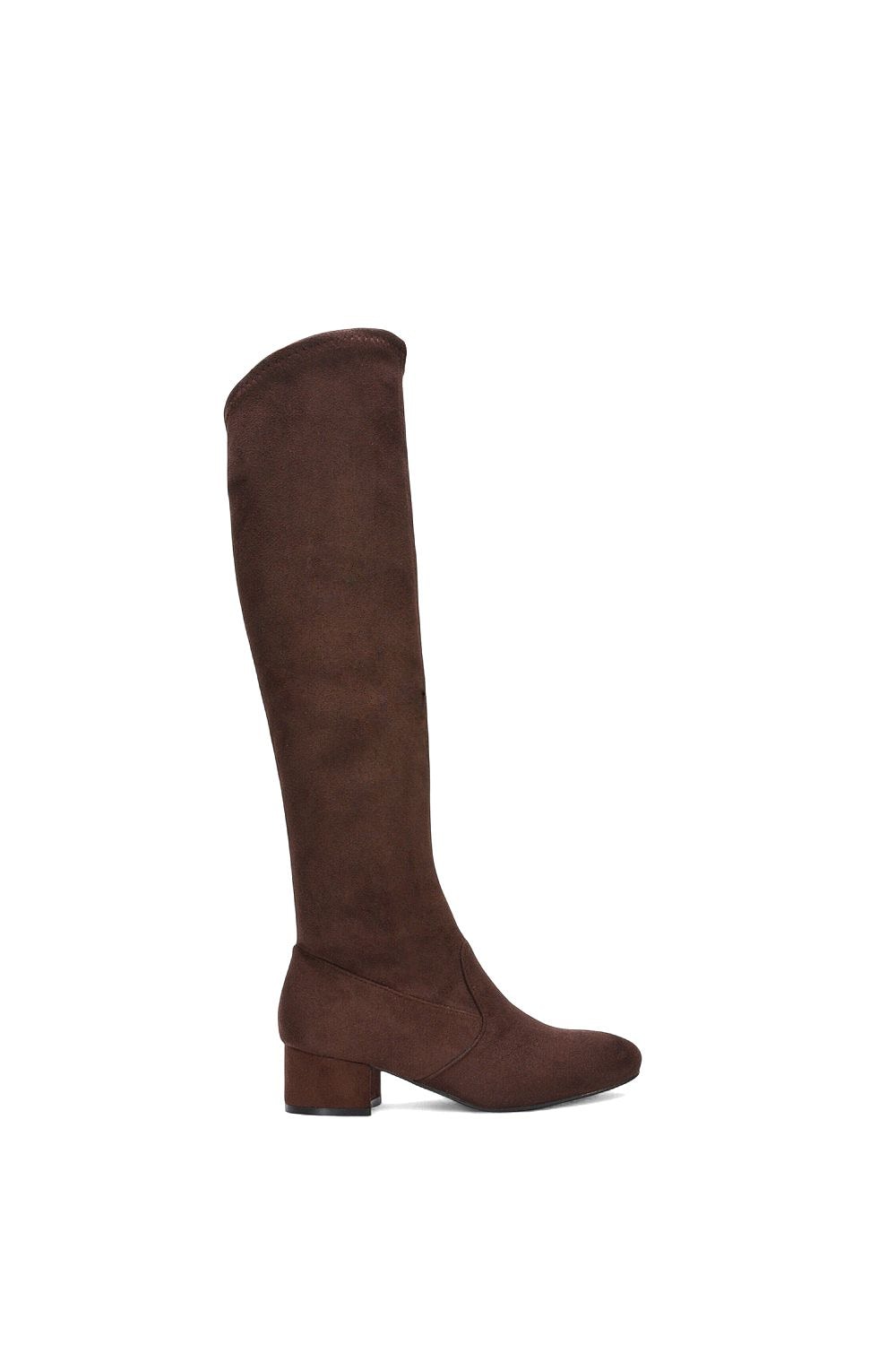 XY London 'June' Low Block Heel Knee High Boots image 1