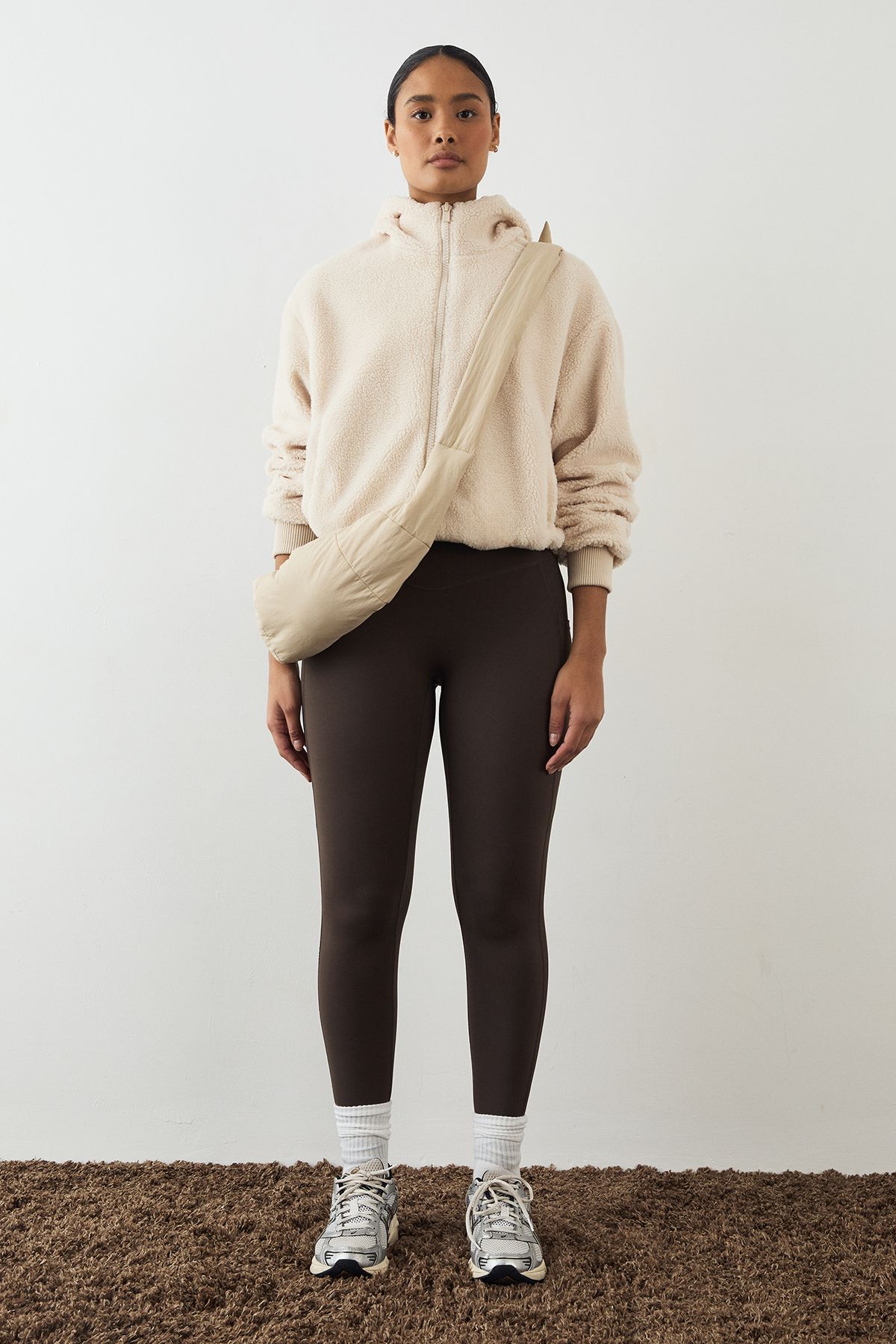 DSGN Studio DSGN Studio Borg Zip Through  Jacket Cream image 5