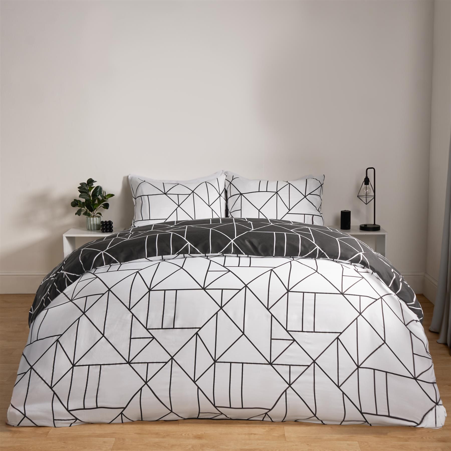 OHS Geometric Reversible Bedding Set Soft Duvet Cover with Pillowcase image 4