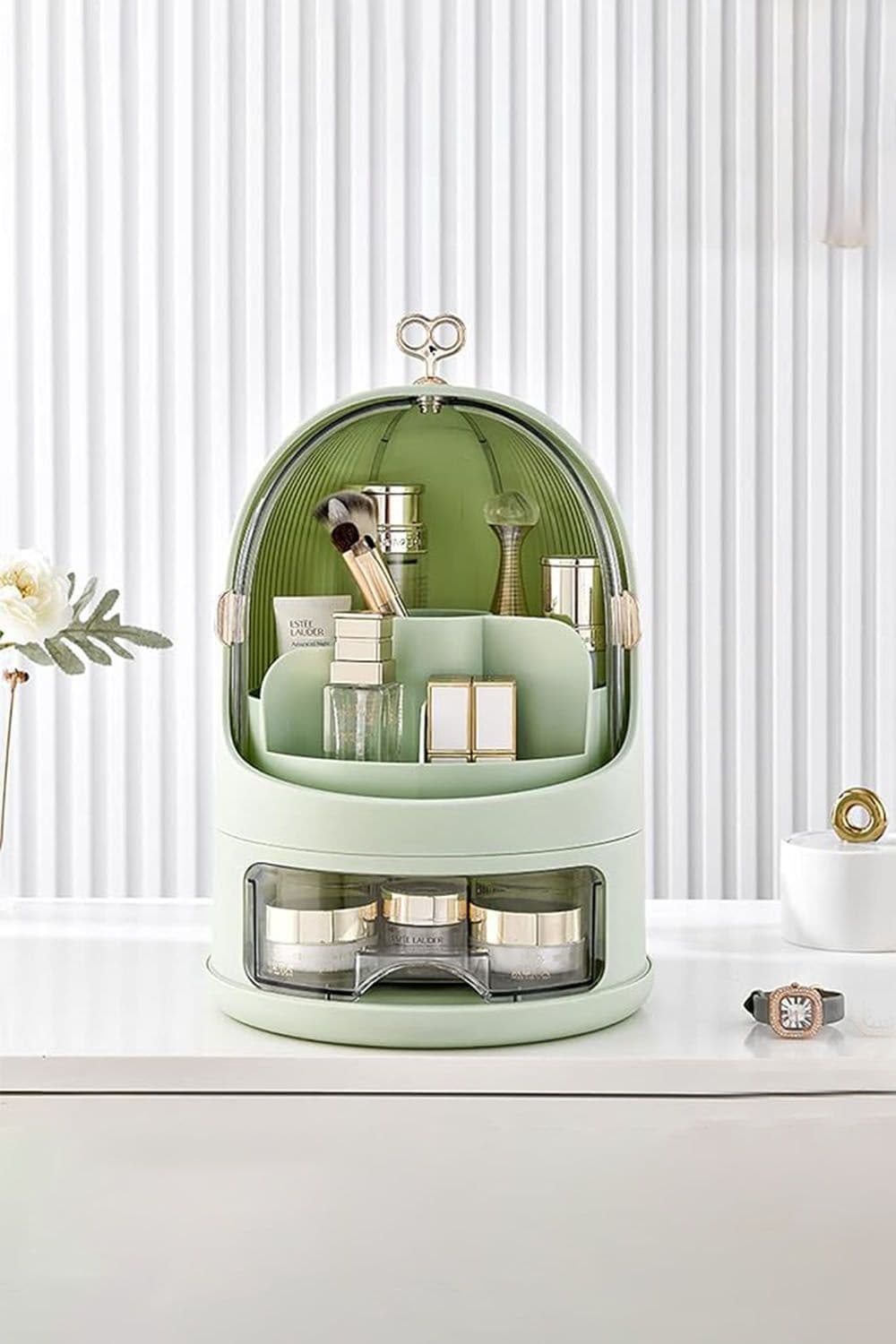 SHEONLY Freestanding Large Rotating Makeup Organizer Cosmetic Organiser image 1