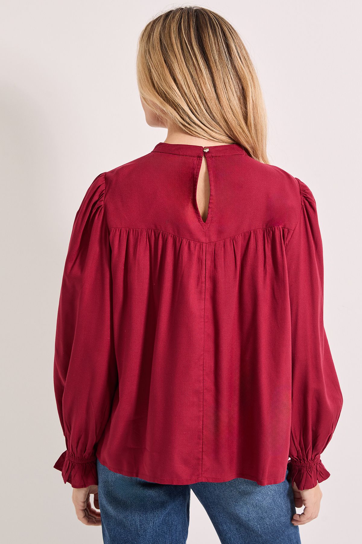 Dorothy Perkins Lace Detail Boho Top Berry image 3