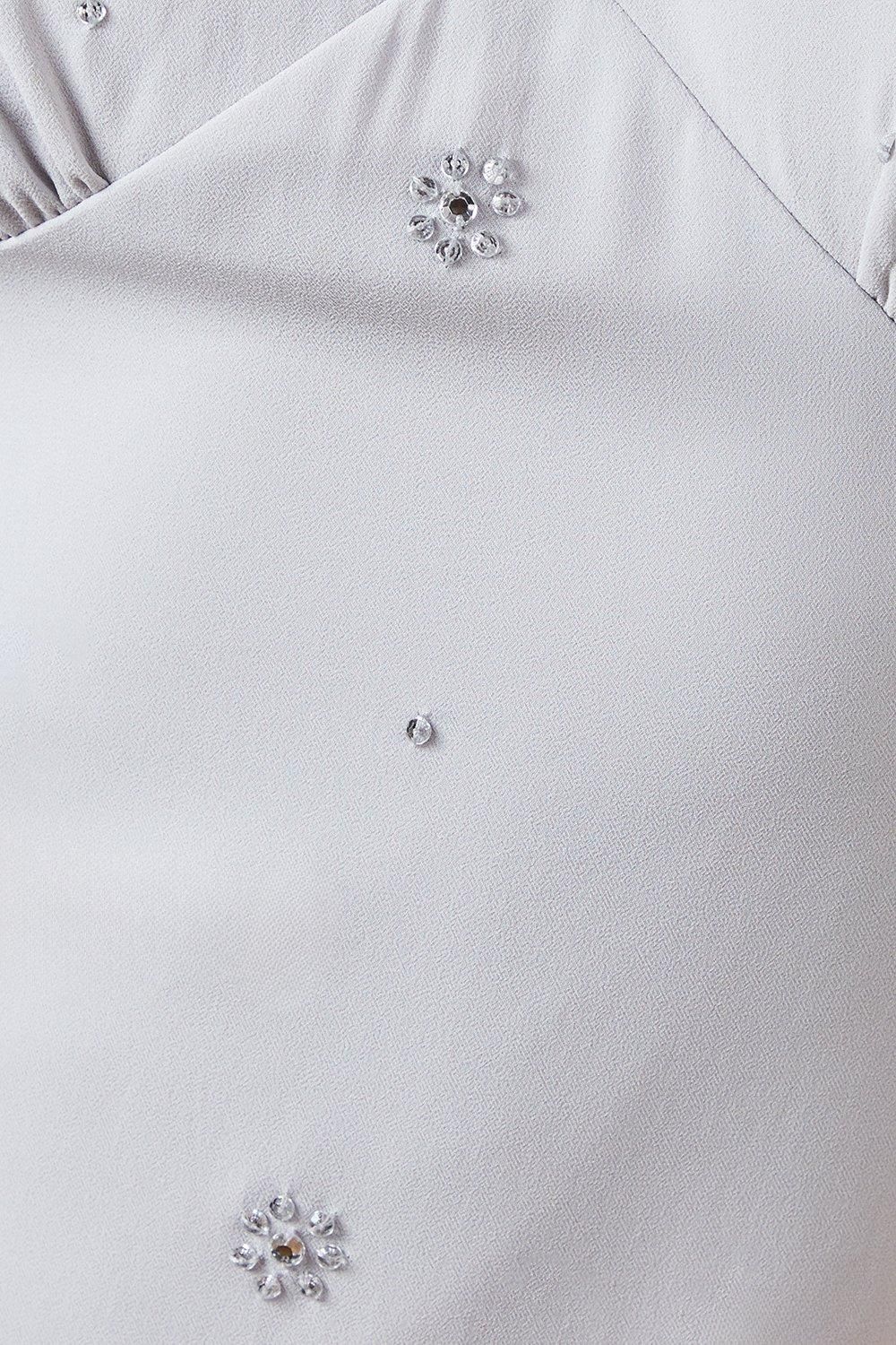 Coast V Neck Georgette Embellished Maxi Bridesmaid Dress Grey Mist image 5