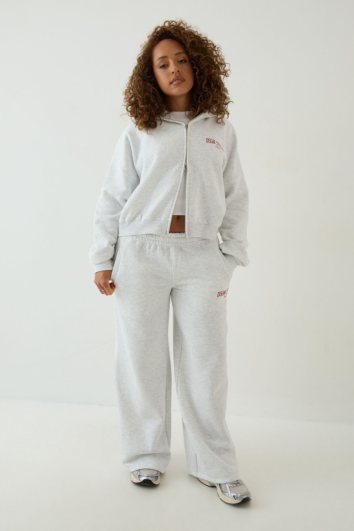 DSGN Studio DSGN Studio Collegiate Printed Straight Leg Jogger Ash Grey image 3