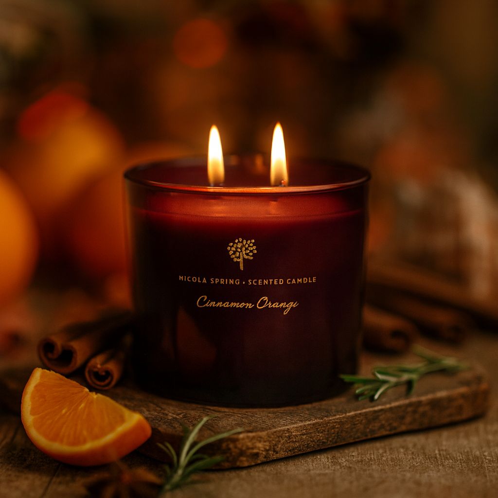 Nicola Spring Cinnamon Orange Candle & Diffuser Gift Set - 350g Jar + 200ml Diffuser image 2