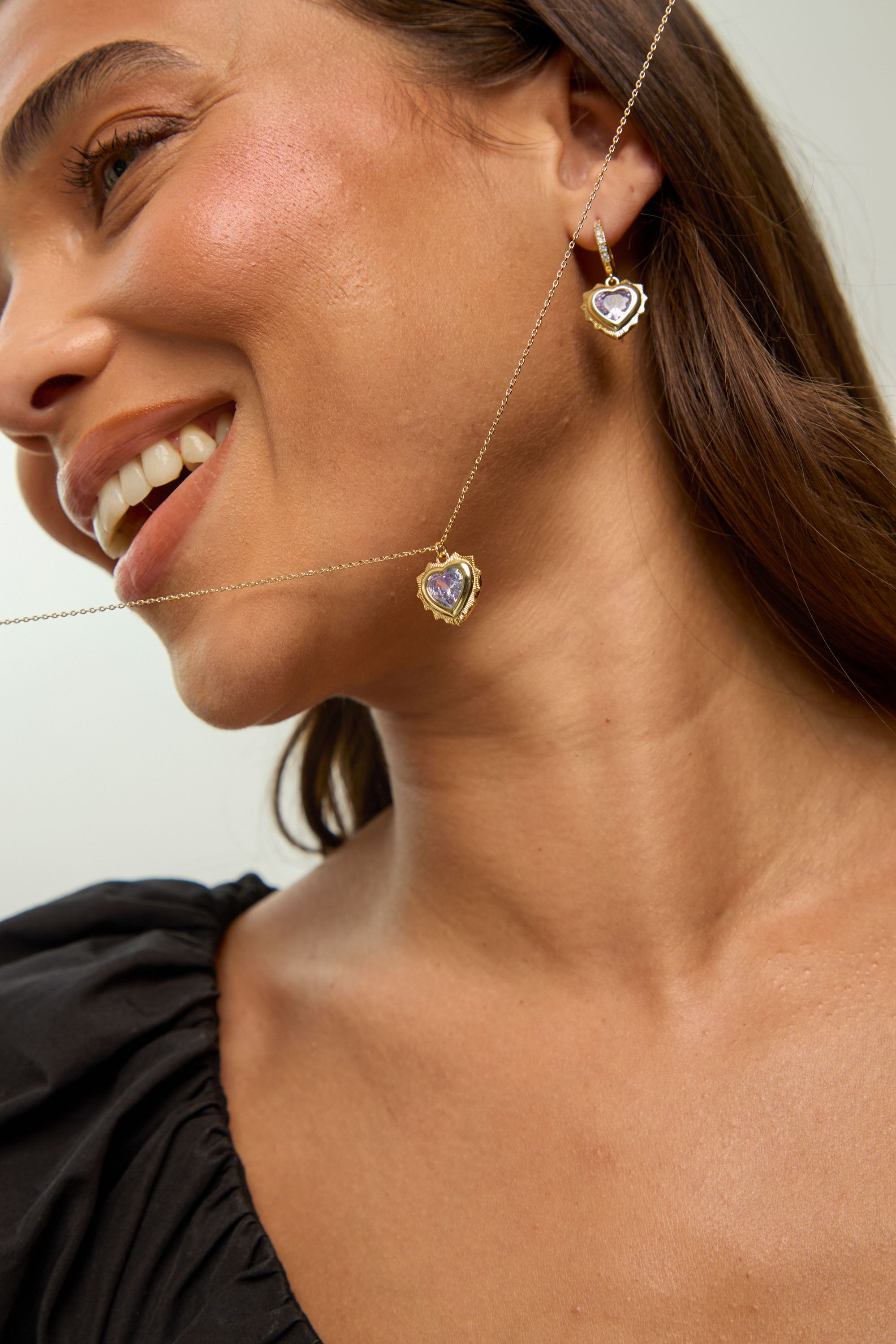 Jon Richard 14Ct Gold Plated Heart Birthstone Huggie Earrings - June - Gift Boxed image 5