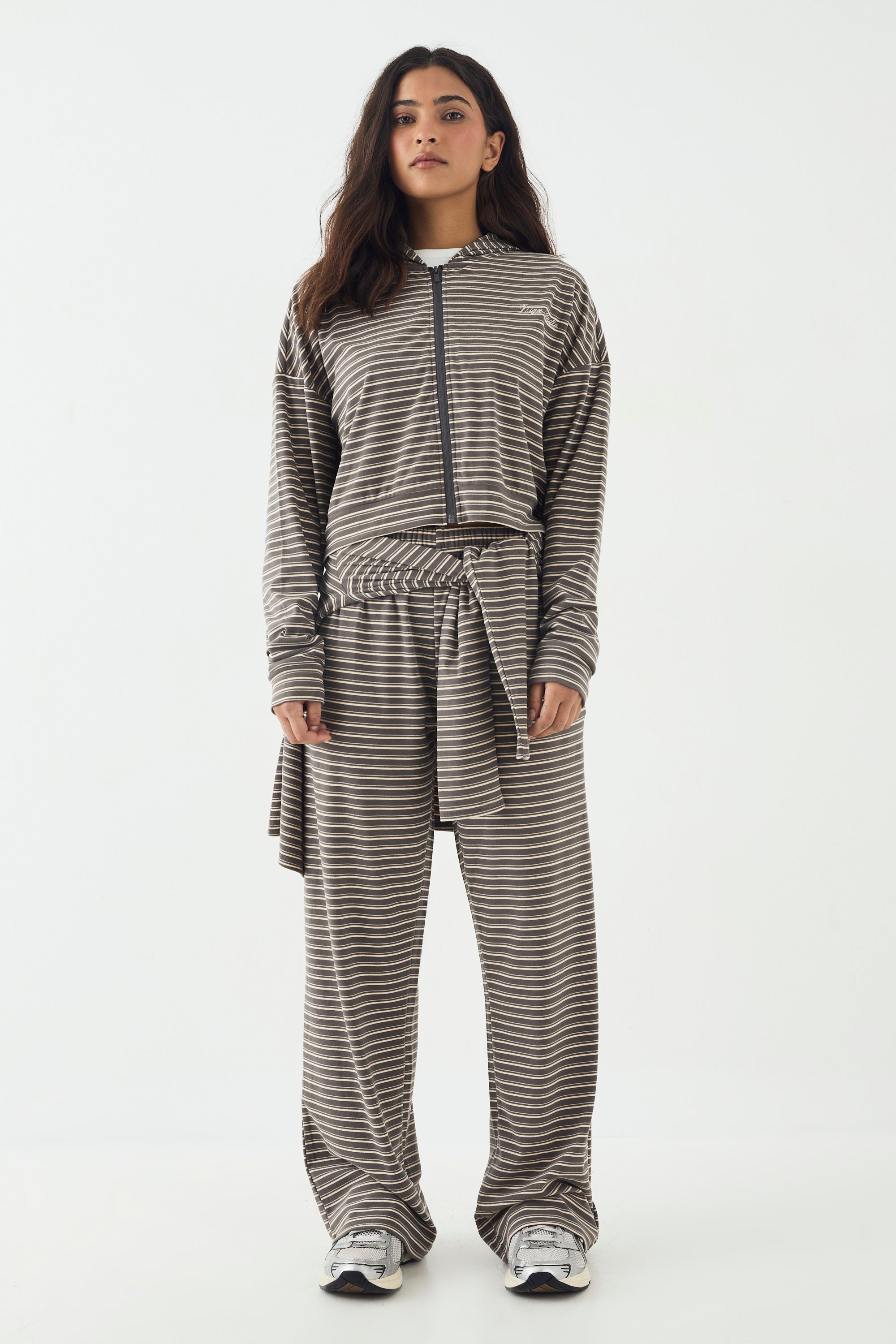 DSGN Studio DSGN Studio Soft Stripe Straight Leg Trouser Charcoal image 5