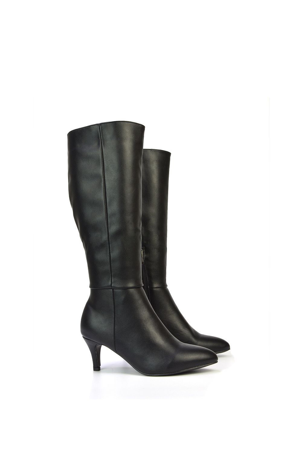 XY London 'Coby' Pointed Mid Stiletto Heel Knee High Boots image 6