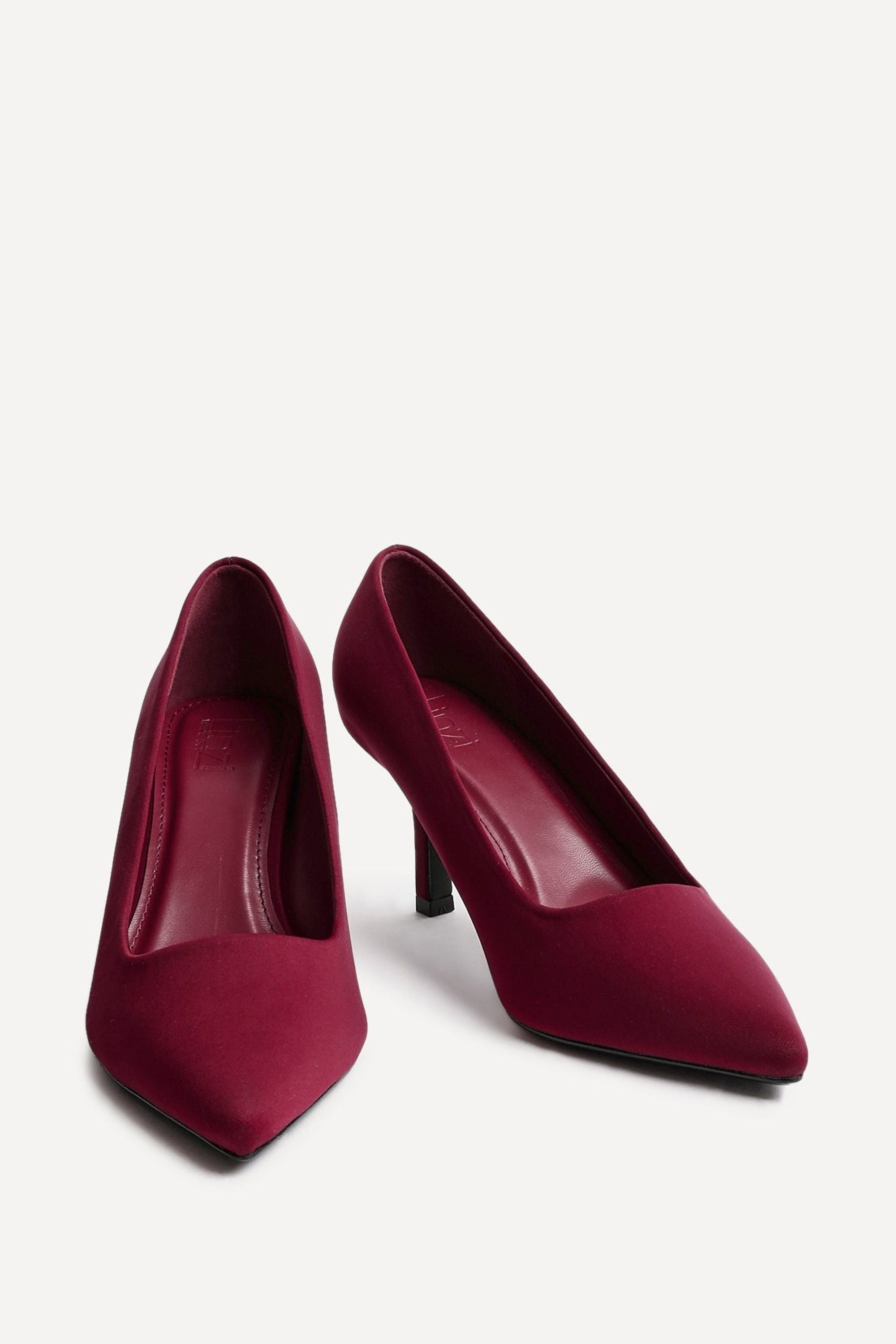 Linzi Aim Wide Fit Burgundy Scuba Classic Court Heel image 3