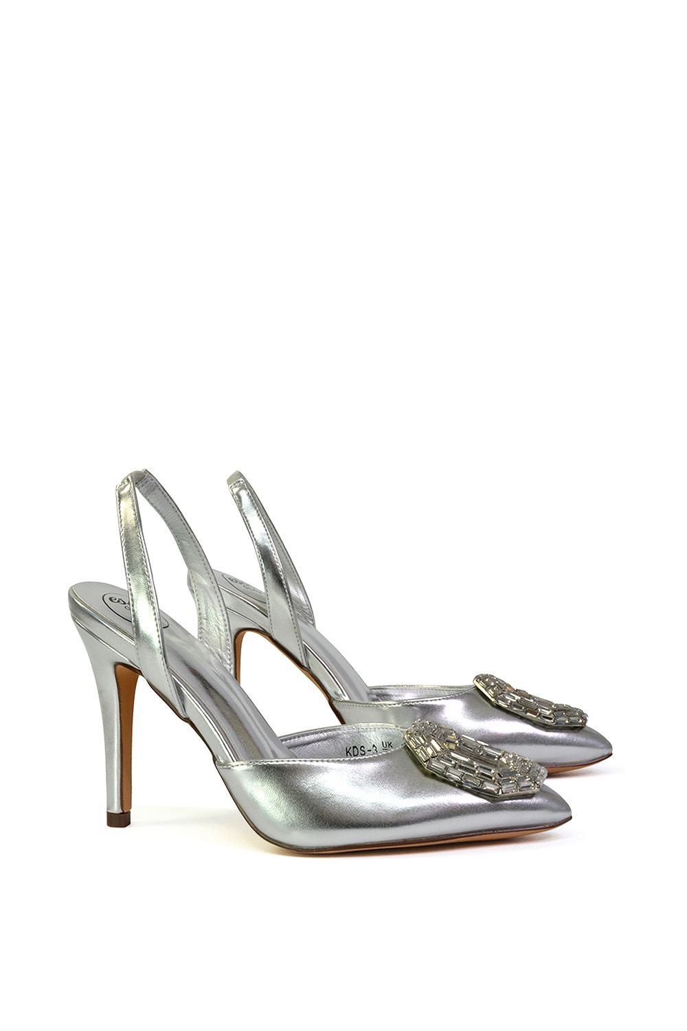 XY London 'Issy' Sling Back Strappy Pointed Toe Stiletto High Heel Court Shoes image 2