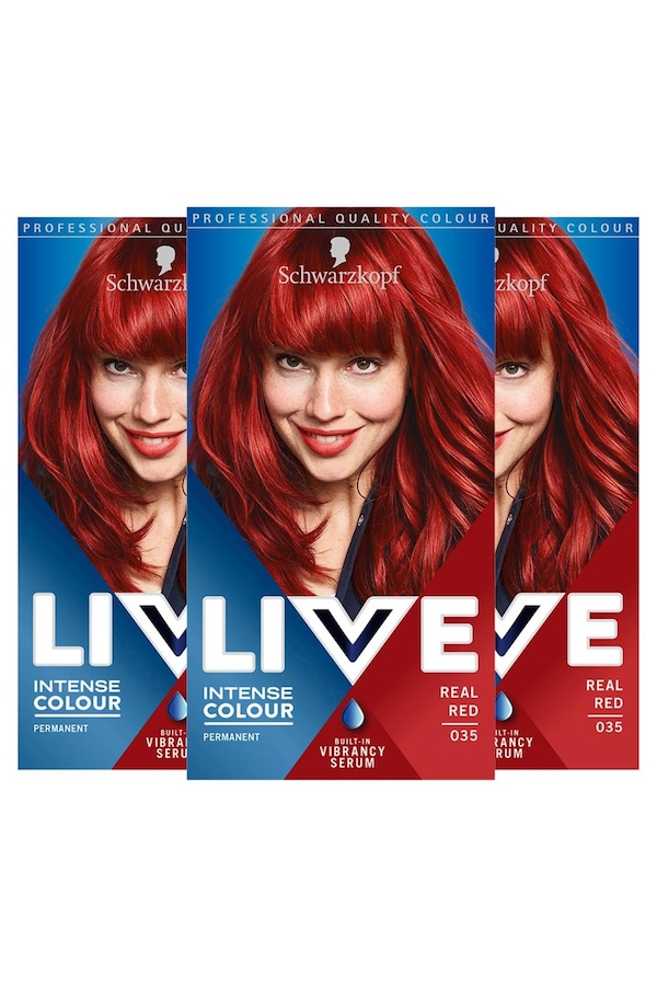 Schwarzkopf LIVE Real Red 'Hair Dye' Intense Colour 035 3 Pack