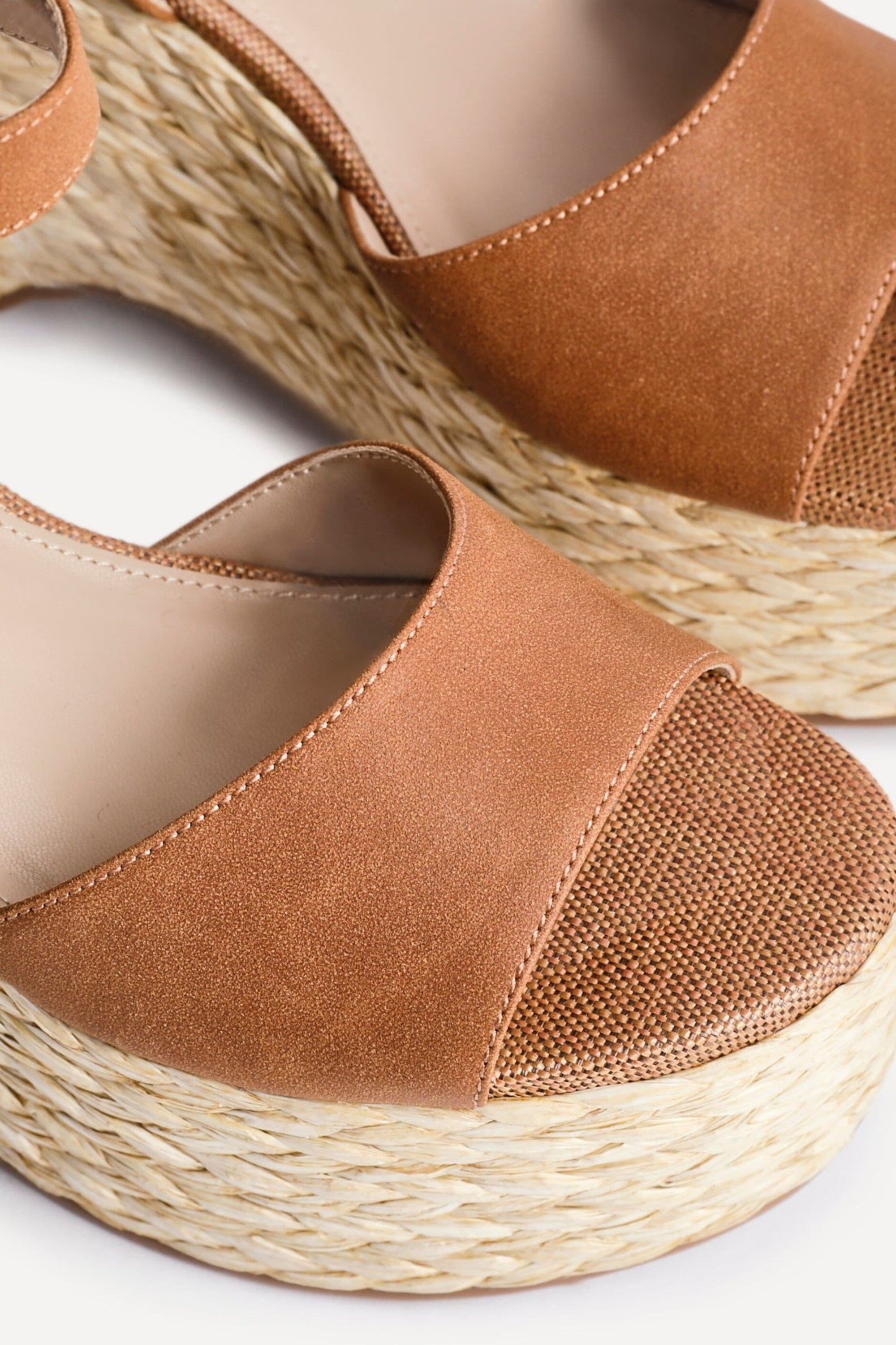 Linzi Pacific Tan Faux Suede Espadrille Platform Wedge image 5