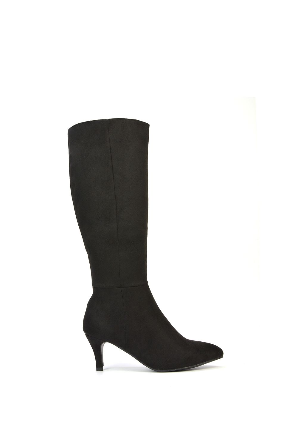 XY London 'Coby' Pointed Mid Stiletto Heel Knee High Boots