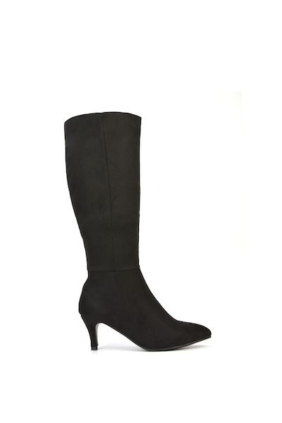XY London 'Coby' Pointed Mid Stiletto Heel Knee High Boots
