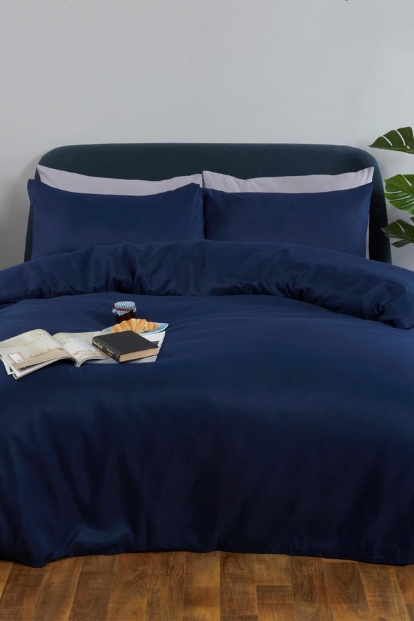 OHS Plain Dyed Duvet Cover with Pillowcase Bedding Set